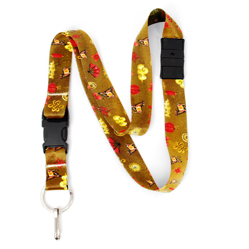 Lunar Goat Zodiac Breakaway Lanyard - with Buckle and Flat Ring - Made in the USA