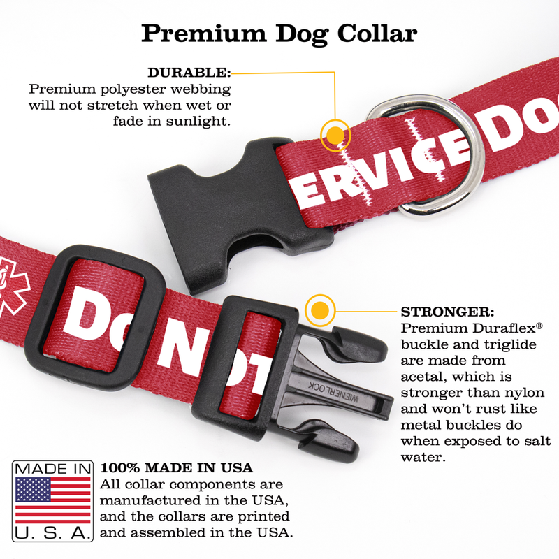DoNotPet-Red Dog Collar - Made in USA