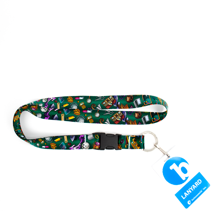 Back 2 School Premium Lanyard - with Buckle and Flat Ring - Made in the USA