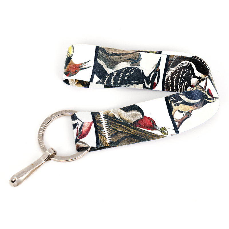 Audubon Woodpeckers Wristlet Lanyard - with Buckle and Flat Ring - Made in the USA