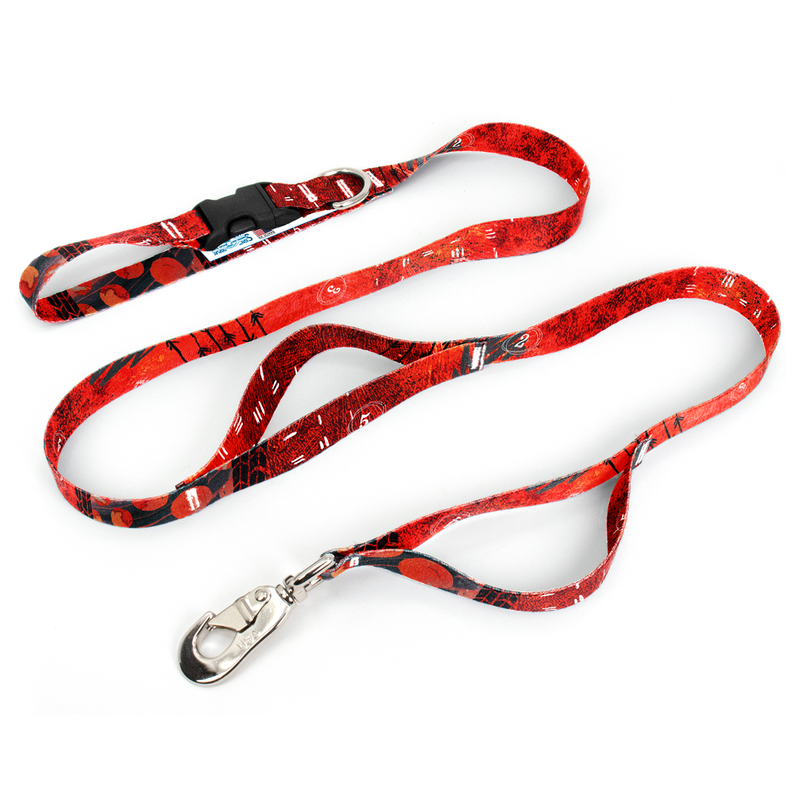 Red Grunge Fab Grab Leash - Made in USA