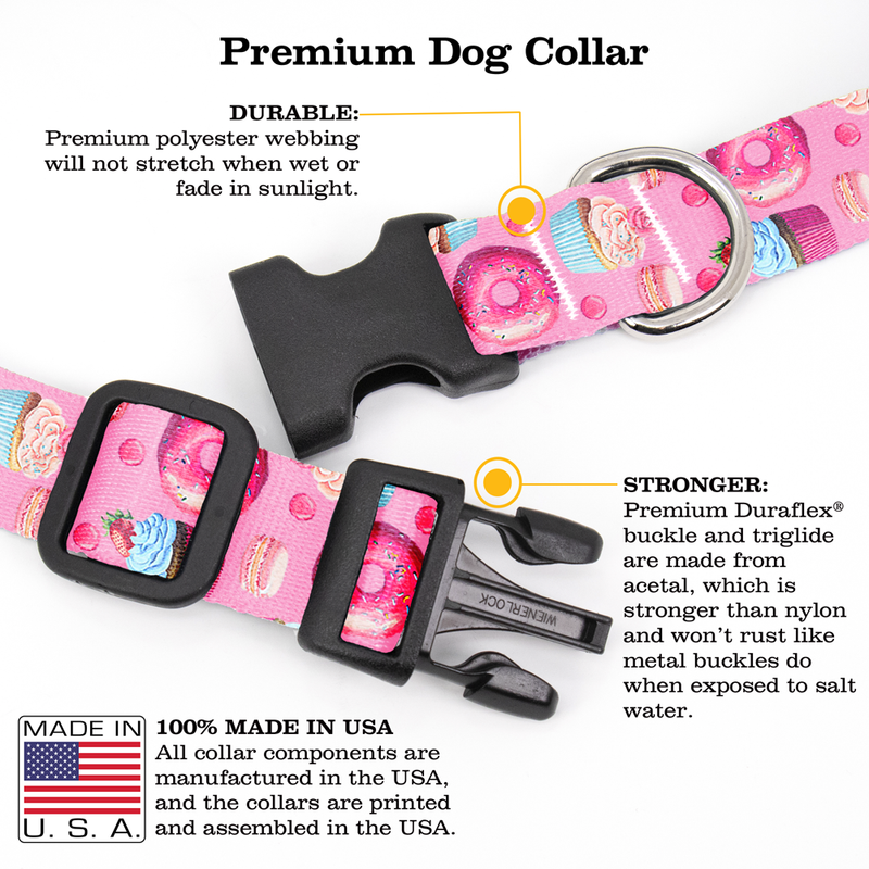 Sugar Sugar Pink Dog Collar - Made in USA