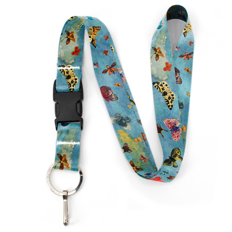 Odilon Butterflies Premium Lanyard - with Buckle and Flat Ring - Made in the USA