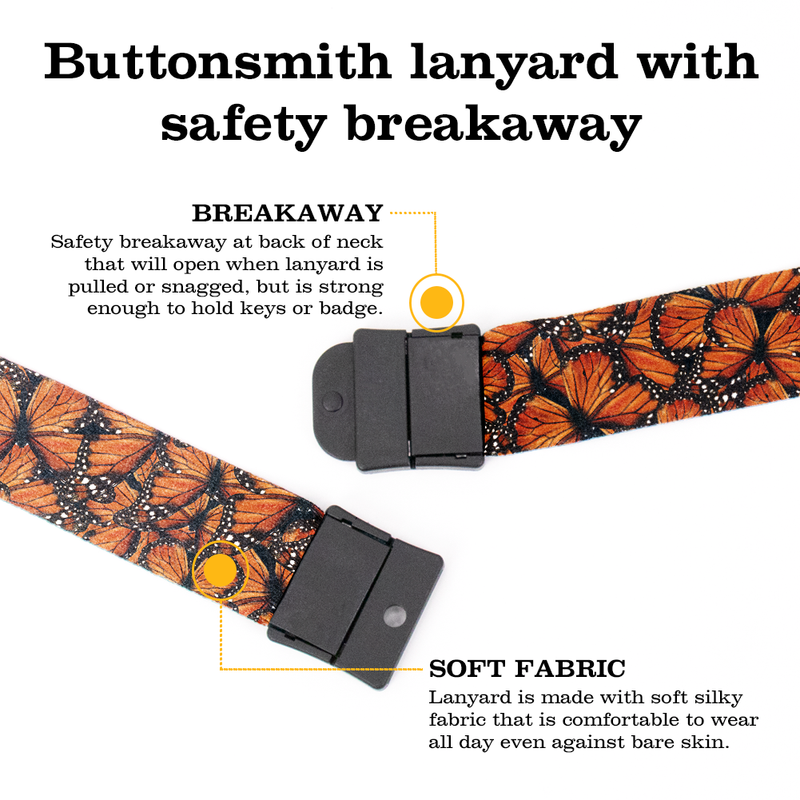 Monarch Breakaway Lanyard - with Buckle and Flat Ring - Made in the USA