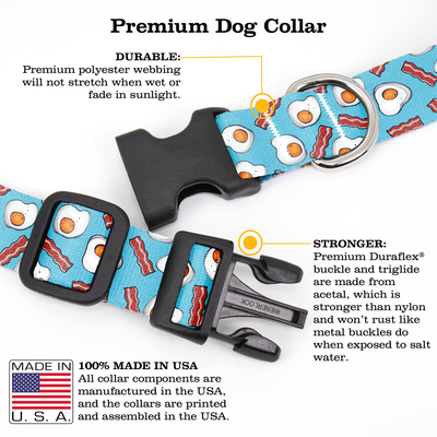 Bacon and Eggs Dog Collar - Made in USA