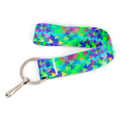 Intensity Triangular Wristlet Lanyard - Short Length with Flat Key Ring and Clip - Made in the USA