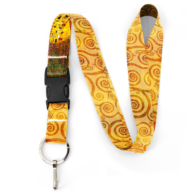 Klimt Kiss Premium Lanyard - with Buckle and Flat Ring - Made in the USA