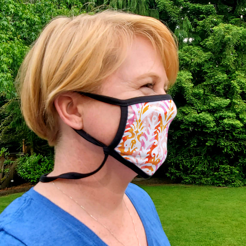 Buttonsmith Rose Adult XL Adjustable Face Mask with Filter Pocket - Made in the USA - Buttonsmith Inc.