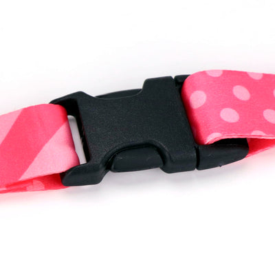 Buttonsmith Pink Dots Breakaway Lanyard - Made in USA - Buttonsmith Inc.