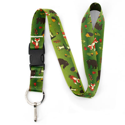 Buttonsmith Woodland Creatures Premium Lanyard - with Buckle and Flat Ring - Made in the USA - Buttonsmith Inc.