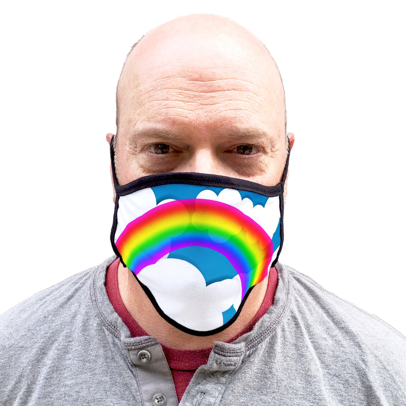 Buttonsmith Rainbow Arches Adult XL Adjustable Face Mask with Filter Pocket - Made in the USA - Buttonsmith Inc.