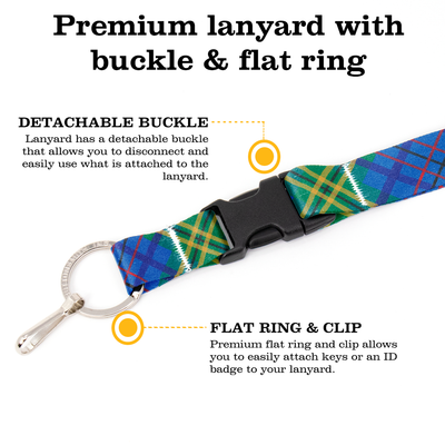 Mulligan Breakaway Lanyard - with Buckle and Flat Ring - Made in the USA