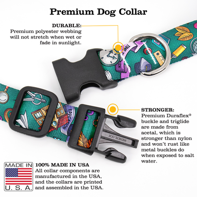 Back to School Dog Collar - Made in USA