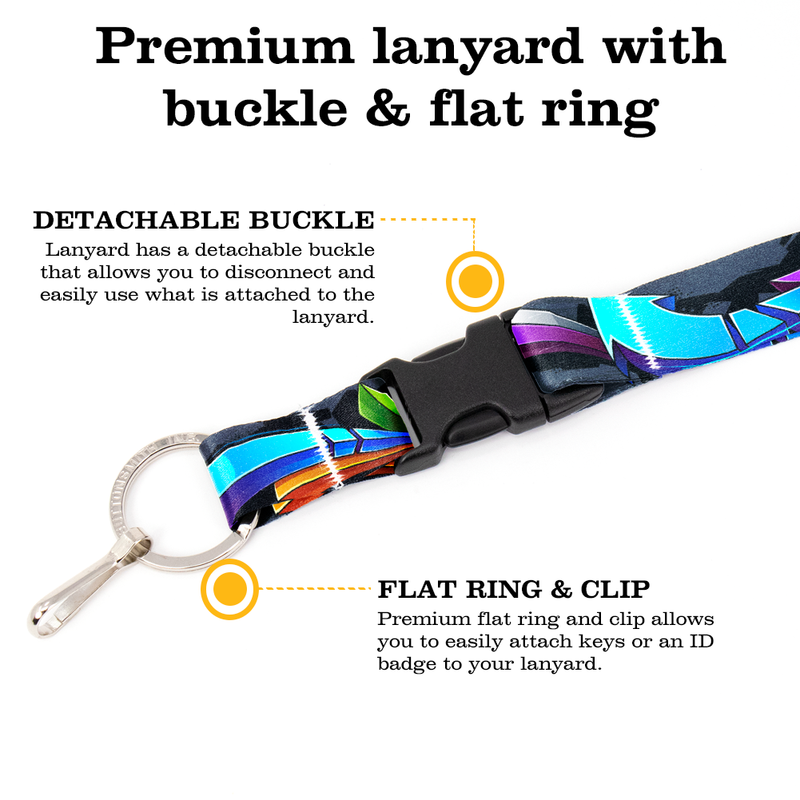 Urban Arrows Premium Lanyard - with Buckle and Flat Ring - Made in the USA