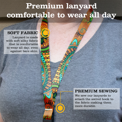 Calypso Breakaway Lanyard - with Buckle and Flat Ring - Made in the USA