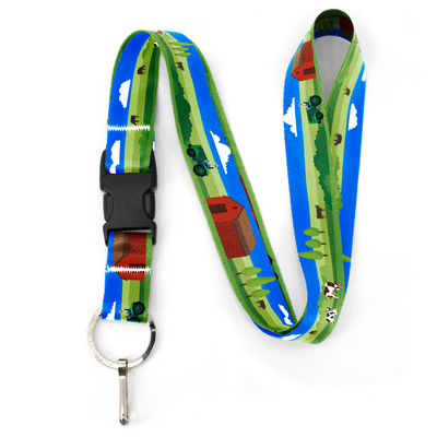 Contented Cows Premium Lanyard - with Buckle and Flat Ring - Made in the USA