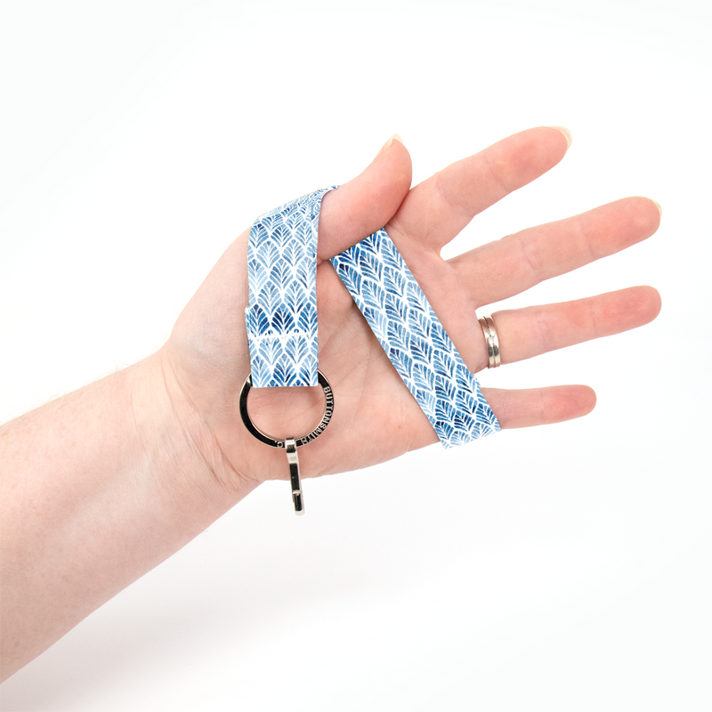 Blue Fans Wristlet Lanyard - with Buckle and Flat Ring - Made in the USA