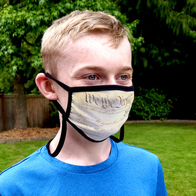 Buttonsmith We The People Child Face Mask with Filter Pocket - Made in the USA - Buttonsmith Inc.