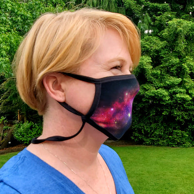 Buttonsmith Milky Way Adult XL Adjustable Face Mask with Filter Pocket - Made in the USA - Buttonsmith Inc.