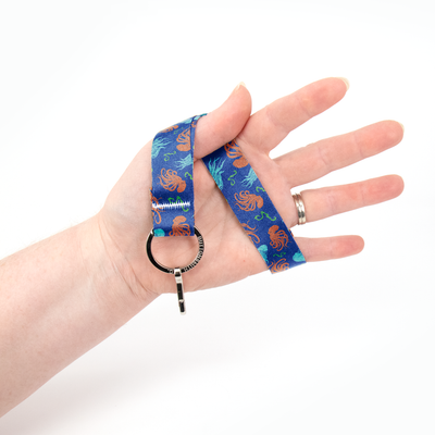 Deepwater Denizens Wristlet Lanyard - Short Length with Flat Key Ring and Clip - Made in the USA