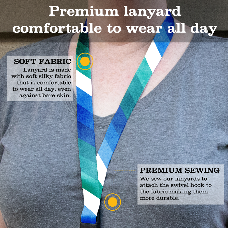 Gay Pride Breakaway Lanyard - with Buckle and Flat Ring - Made in the USA