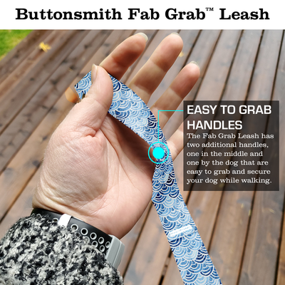 Blue Scallops Fab Grab Leash - Made in USA