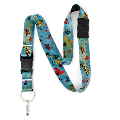 Odilon Butterflies Breakaway Lanyard - with Buckle and Flat Ring - Made in the USA