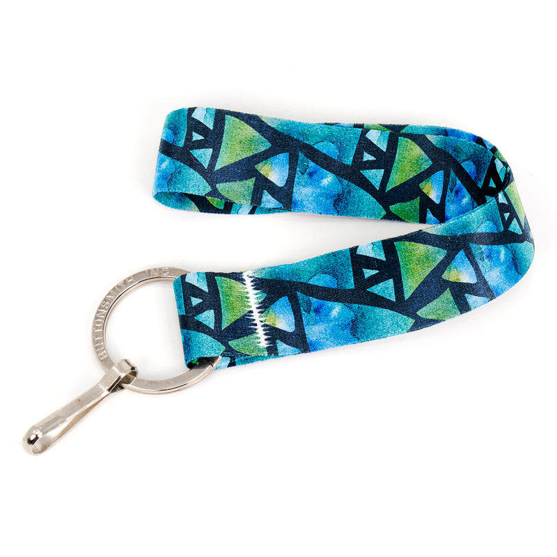 Isosceles Wristlet Lanyard - Short Length with Flat Key Ring and Clip - Made in the USA