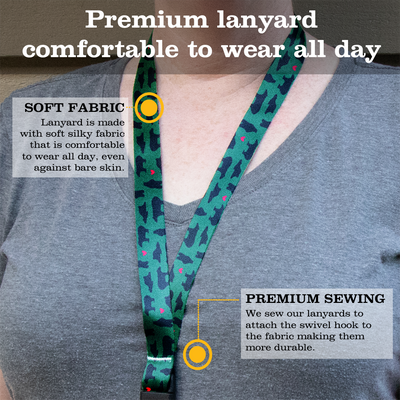 Bear Breakaway Lanyard - with Buckle and Flat Ring - Made in the USA