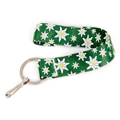Edelweiss Wristlet Lanyard - Short Length with Flat Key Ring and Clip - Made in the USA