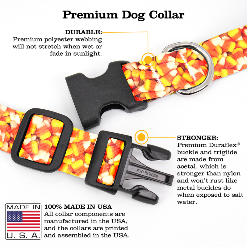 Candy Corn Dog Collar - Made in USA