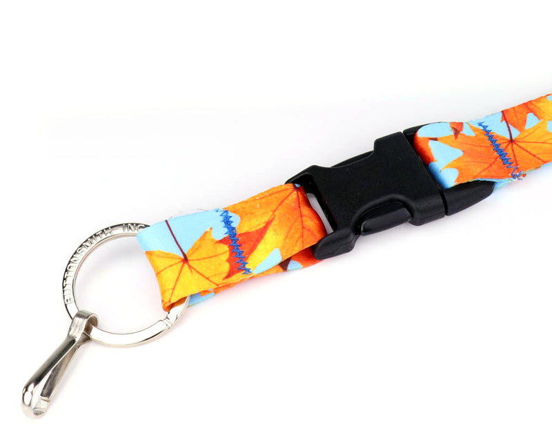 Buttonsmith Fall Leaves Custom Lanyard - Made in USA - Buttonsmith Inc.