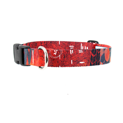 Red Grunge Dog Collar - Made in USA