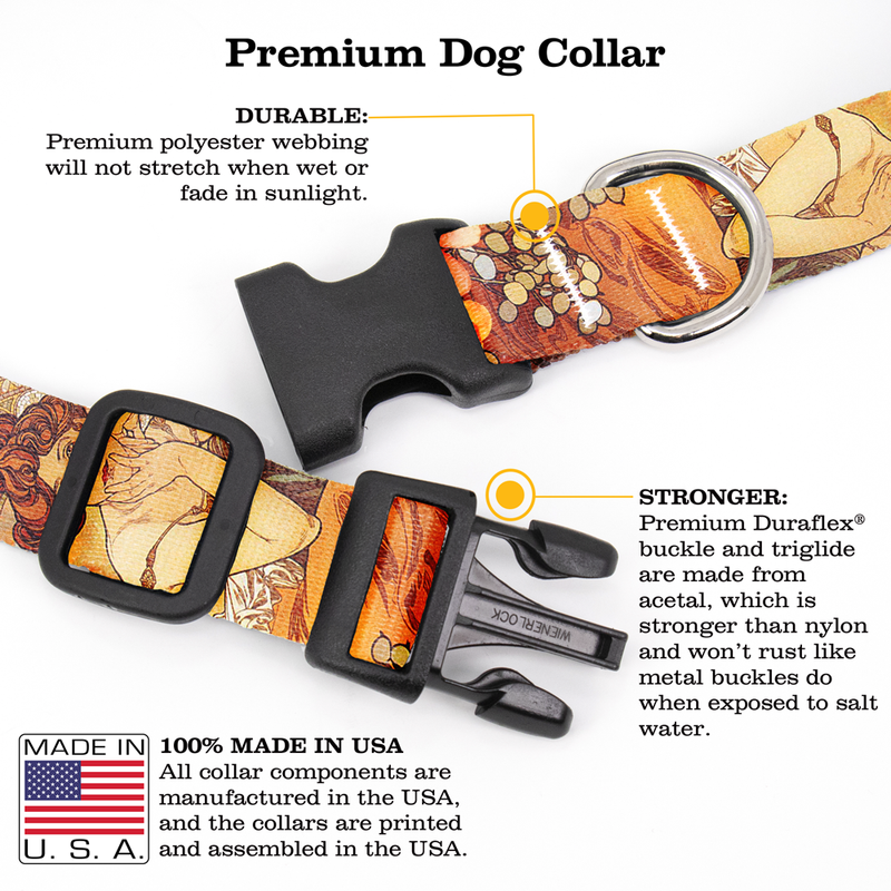 Mucha Topaz Dog Collar - Made in USA