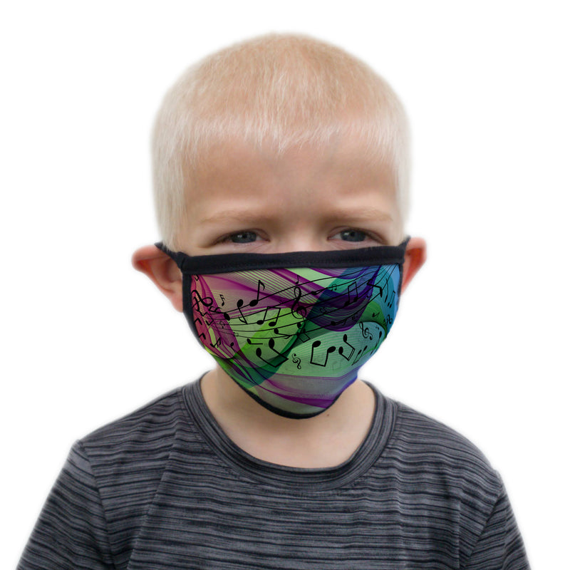 Buttonsmith Music Abstract Child Face Mask with Filter Pocket - Made in the USA - Buttonsmith Inc.