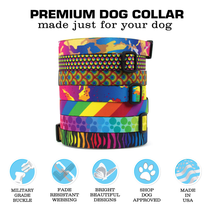 Buttonsmith Rainbow Camo Dog Collar - Made in USA - Buttonsmith Inc.