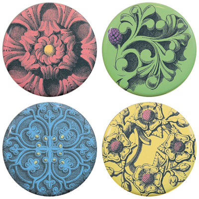 Buttonsmith® 1.25" Gothic Floral Refrigerator Magnets - Set of 4 - Buttonsmith Inc.