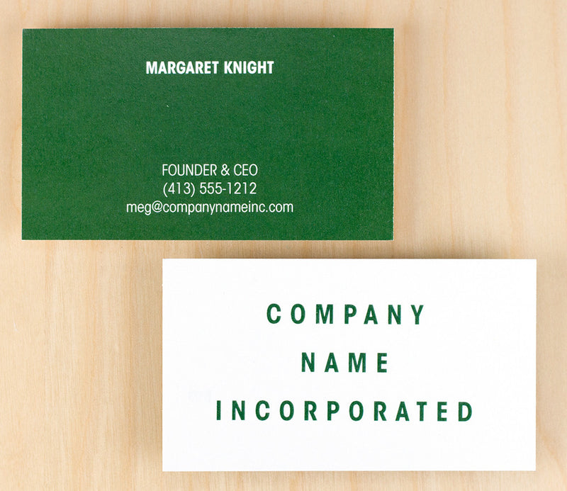 Custom Premium Business Cards - Green - Buttonsmith Inc.