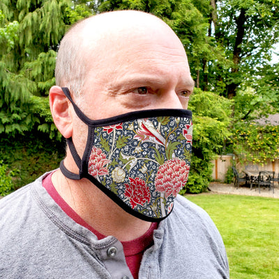Buttonsmith William Morris Cray Adult Adjustable Face Mask with Filter Pocket - Made in the USA - Buttonsmith Inc.