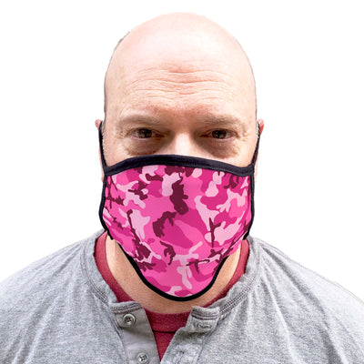 Buttonsmith Pink Camo Adult XL Adjustable Face Mask with Filter Pocket - Made in the USA - Buttonsmith Inc.