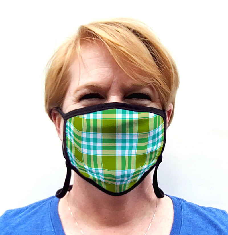 Buttonsmith Madras Adult Adjustable Face Mask with Filter Pocket - Made in the USA - Buttonsmith Inc.