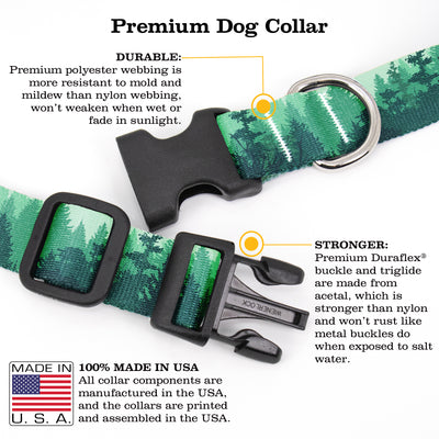 Green Trees Dog Collar - Made in USA