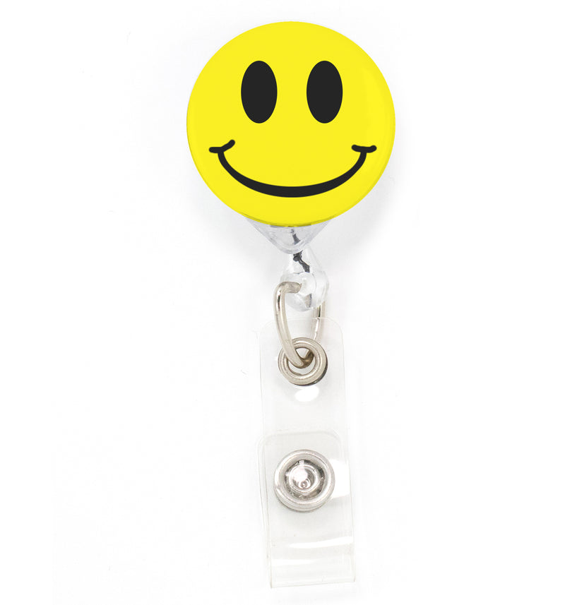 Buttonsmith Smiley Tinker Reel Retractable Badge Reel - Made in the USA - Buttonsmith Inc.