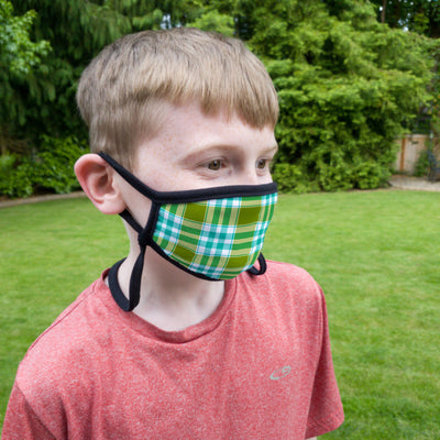 Buttonsmith Madras Child Face Mask with Filter Pocket - Made in the USA - Buttonsmith Inc.