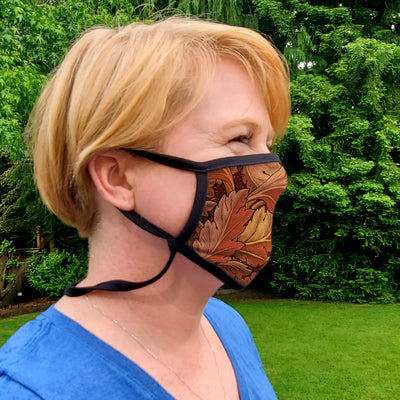 Buttonsmith William Morris Acanthus Adult Adjustable Face Mask with Filter Pocket - Made in the USA - Buttonsmith Inc.