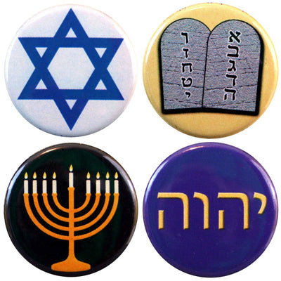 Buttonsmith® 1.25" Jewish Refrigerator Magnets - Set of 4 - Buttonsmith Inc.
