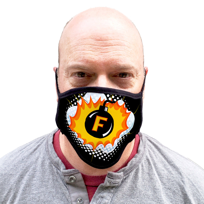 Buttonsmith F-Bomb Adult XL Adjustable Face Mask with Filter Pocket - Made in the USA - Buttonsmith Inc.