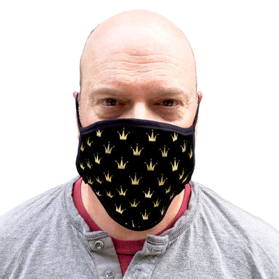 Buttonsmith Crowns Adult XL Adjustable Face Mask with Filter Pocket - Made in the USA - Buttonsmith Inc.