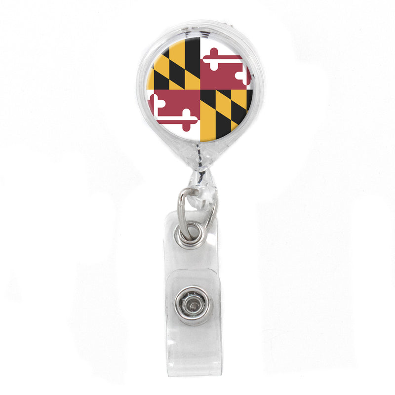 Buttonsmith Maryland Flag Tinker Reel Retractable Badge Reel - Made in the USA - Buttonsmith Inc.