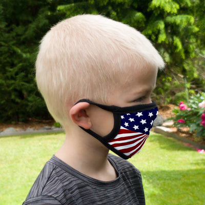 Buttonsmith US Flag Adult XL Adjustable Face Mask with Filter Pocket - Made in the USA - Buttonsmith Inc.